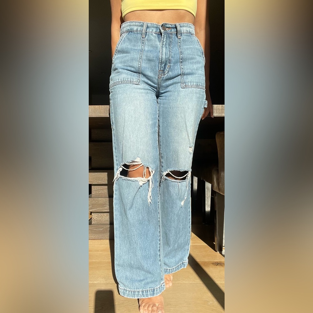 HIDDEN Los Angeles Carpenter-Style Wide-Leg Jeans – Size 25
